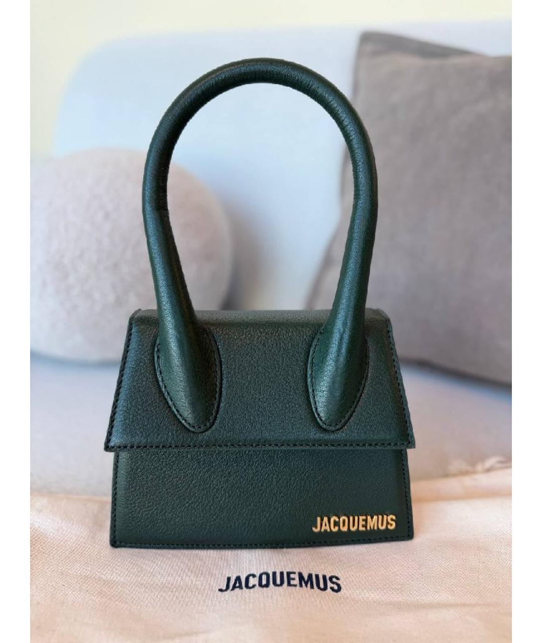 JACQUEMUS Зеленая сумка с короткими ручками, фото 6