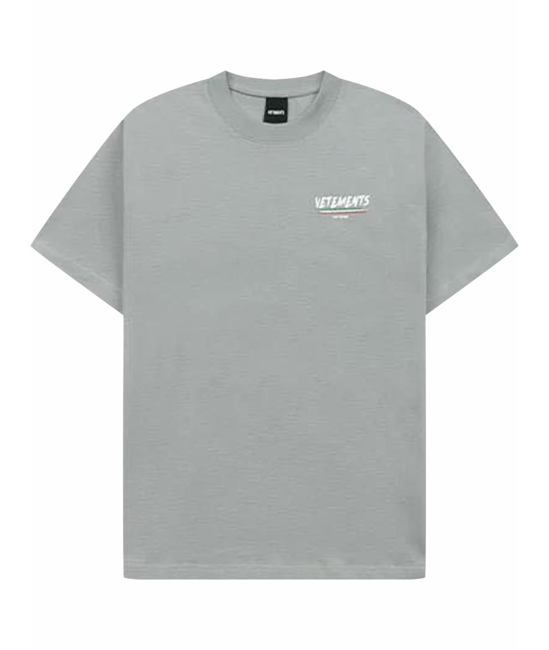 VETEMENTS Серая хлопковая футболка, фото 1