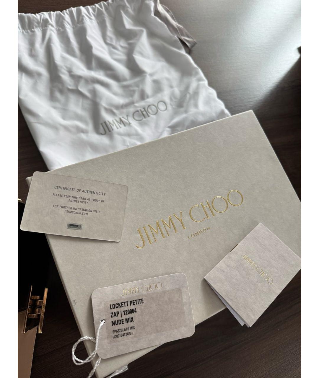 JIMMY CHOO Коричневая кожаная сумка через плечо, фото 6