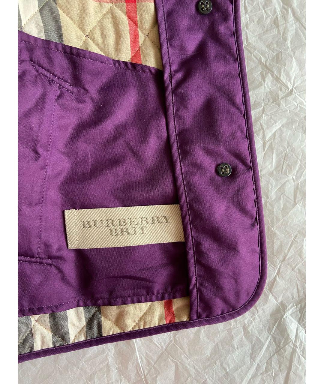 BURBERRY Фиолетовая хлопковая куртка, фото 7
