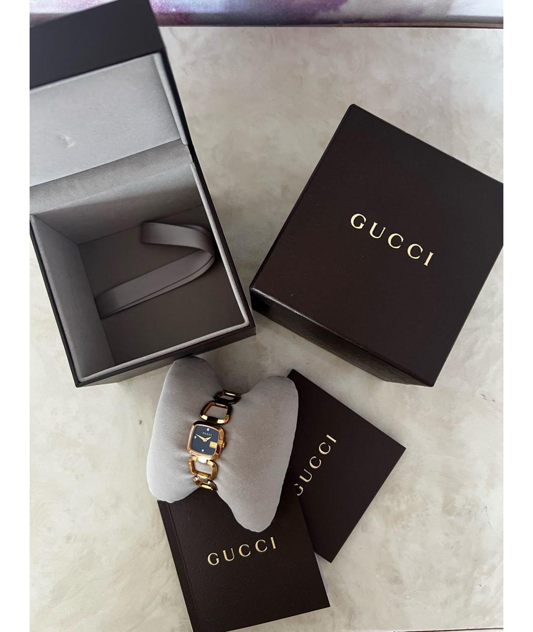 GUCCI Золотые стальные часы, фото 5