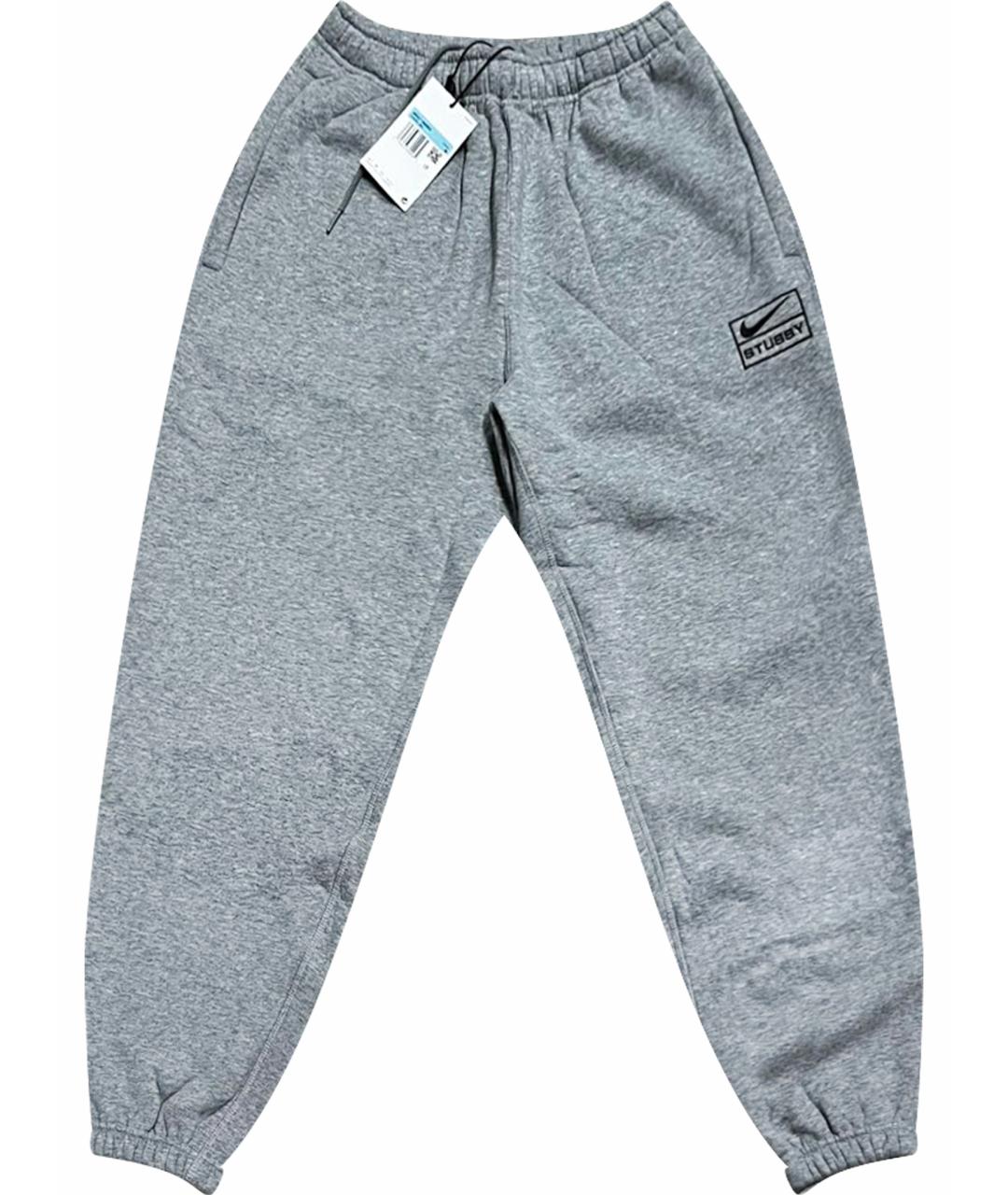 NIKE Серые хлопковые повседневные брюки, фото 1
