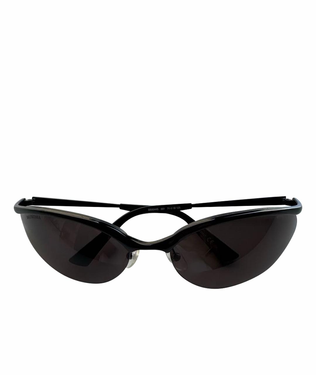 BALENCIAGA Черные металлические солнцезащитные очки, фото 1