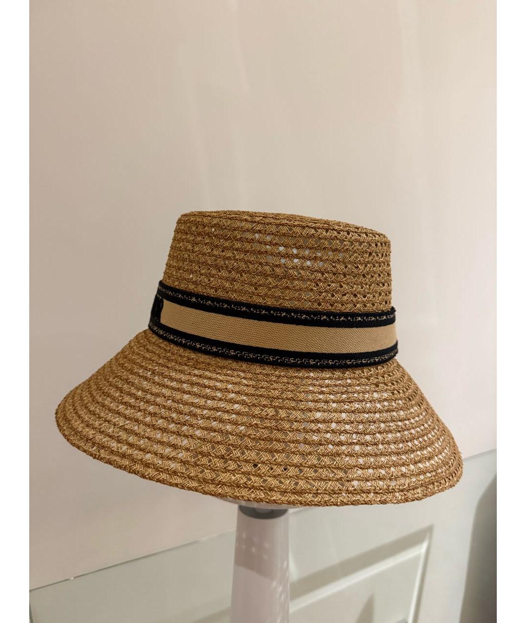 CHRISTIAN DIOR Бежевая соломенная шляпа, фото 3