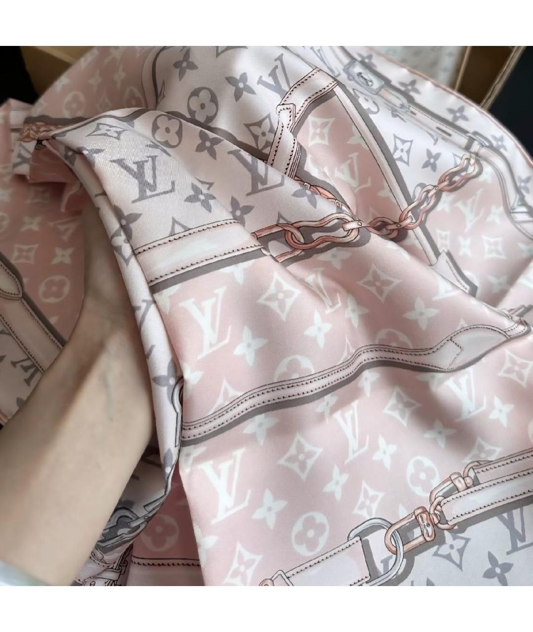 LOUIS VUITTON Розовый платок, фото 3
