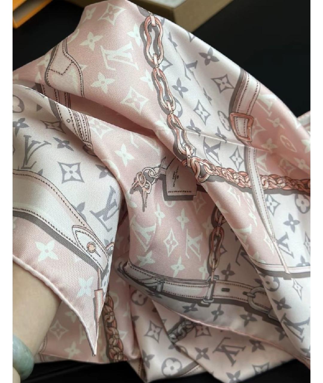 LOUIS VUITTON Розовый платок, фото 4