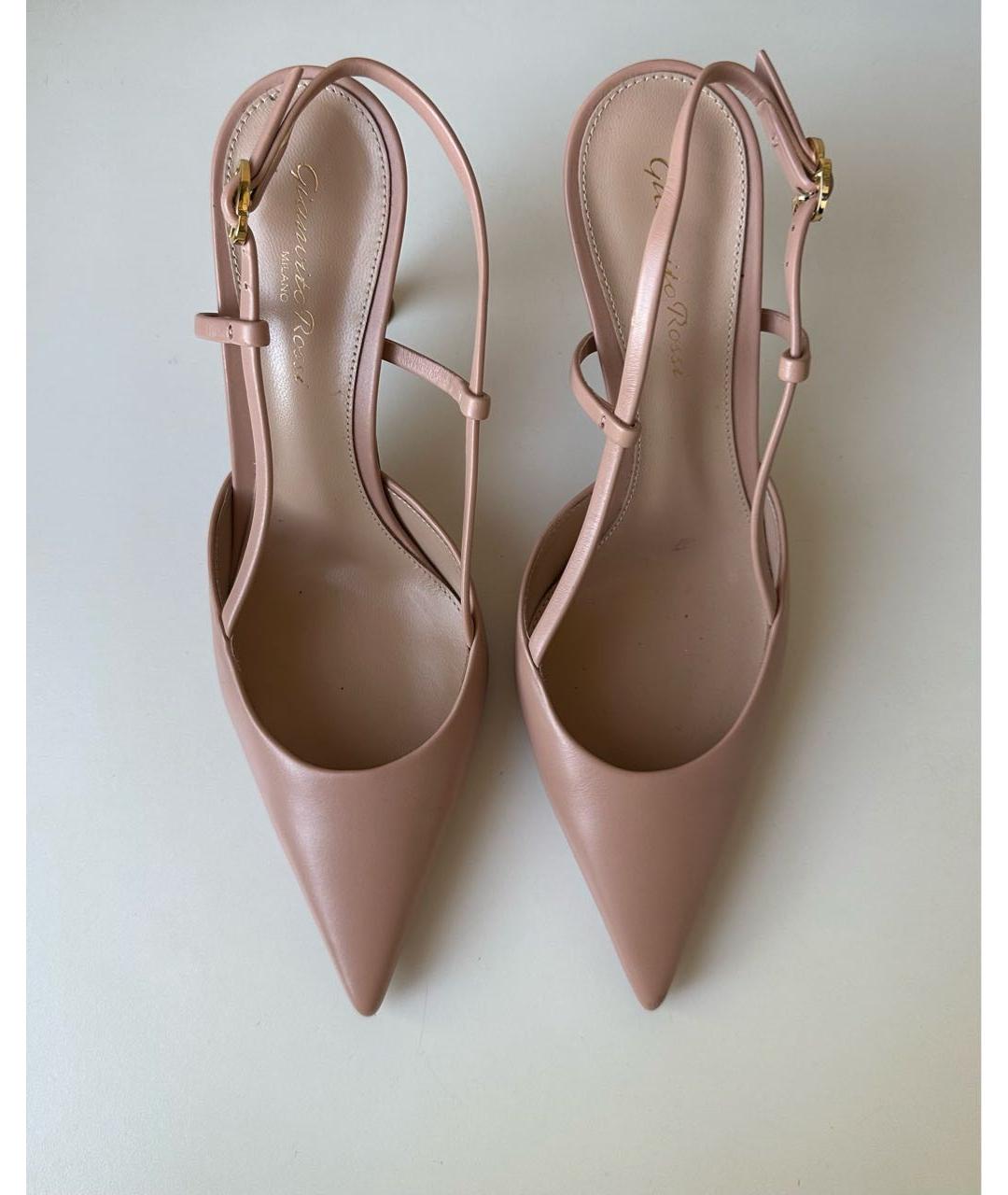 GIANVITO ROSSI Бежевые кожаные туфли, фото 2