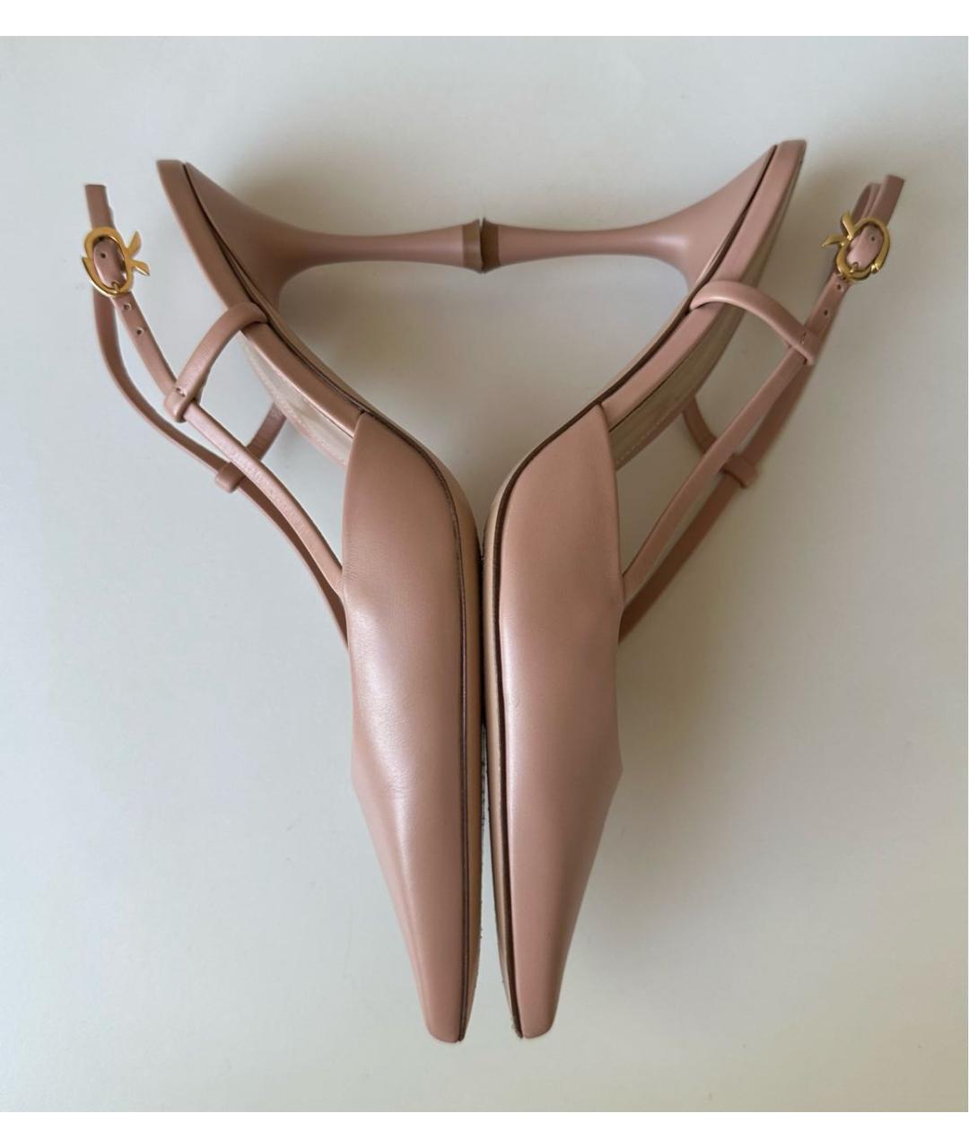 GIANVITO ROSSI Бежевые кожаные туфли, фото 4