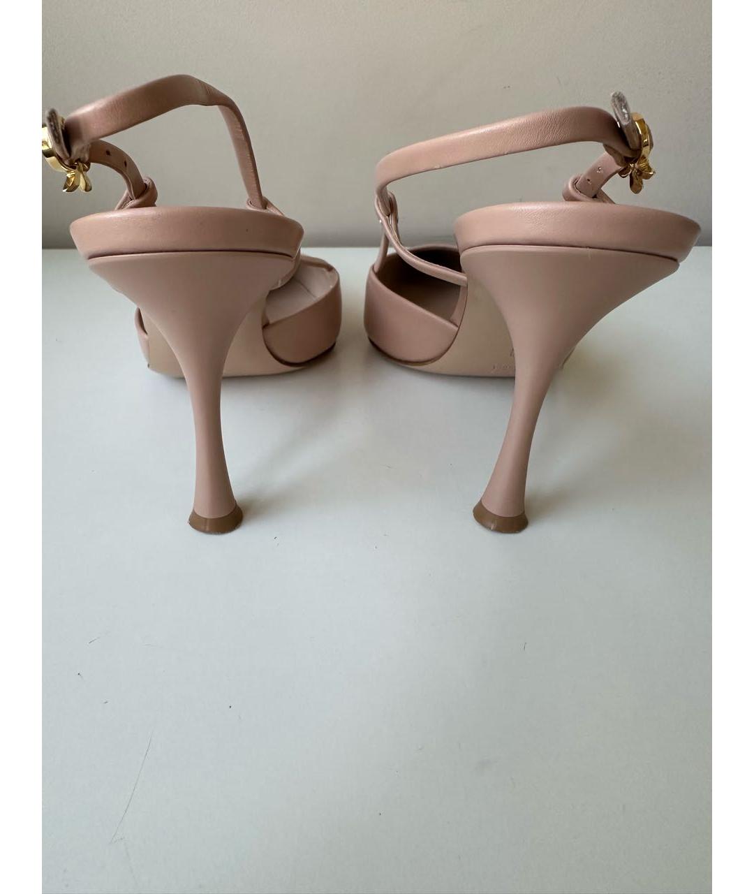 GIANVITO ROSSI Бежевые кожаные туфли, фото 6