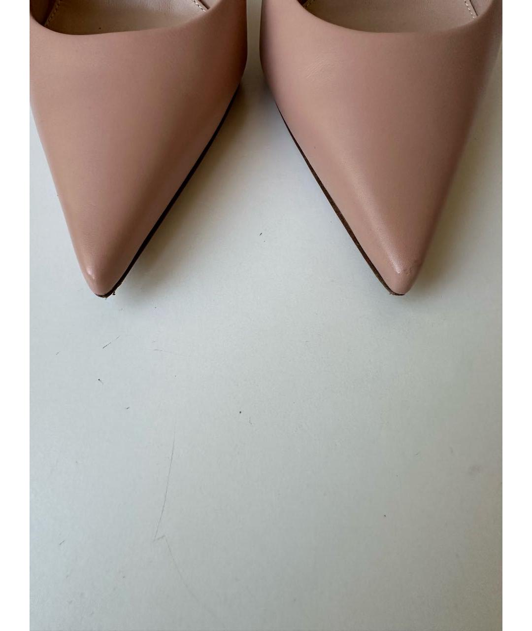 GIANVITO ROSSI Бежевые кожаные туфли, фото 5