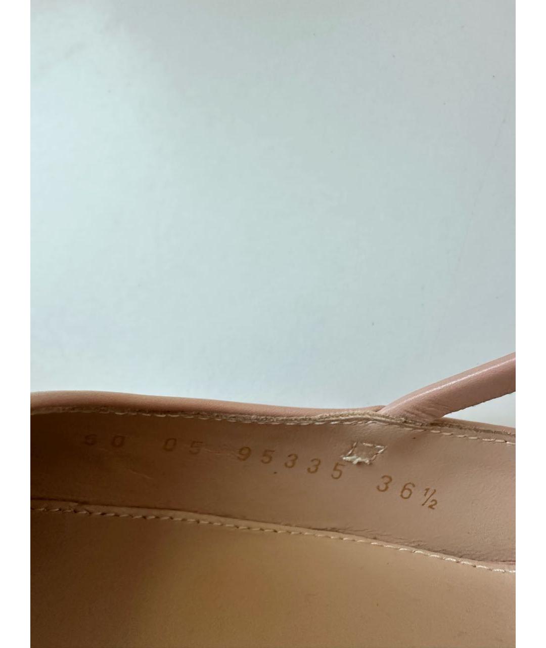 GIANVITO ROSSI Бежевые кожаные туфли, фото 7
