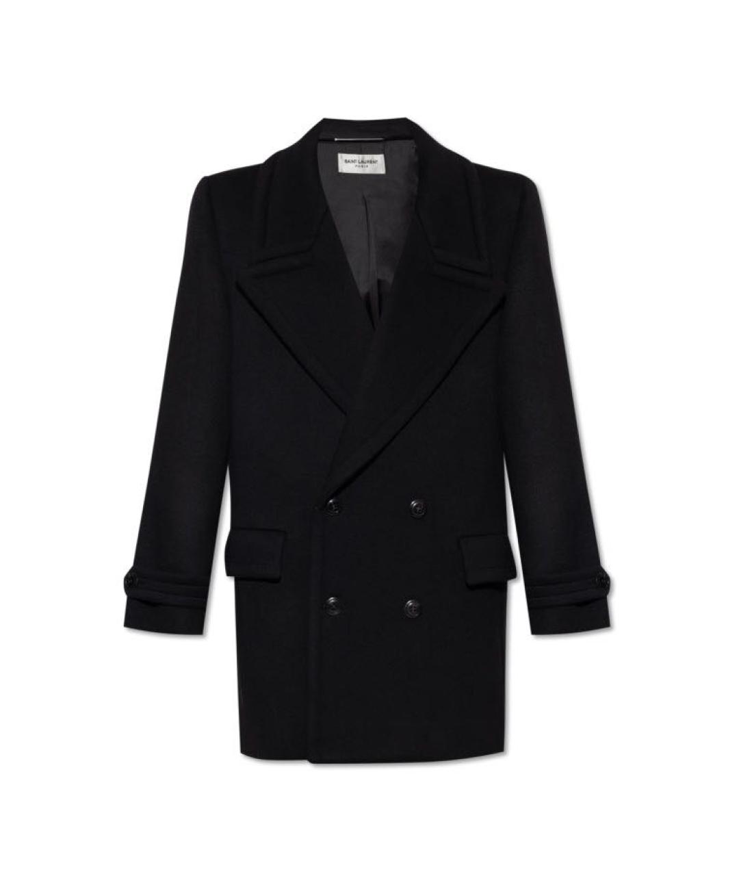 SAINT LAURENT Черное пальто, фото 1