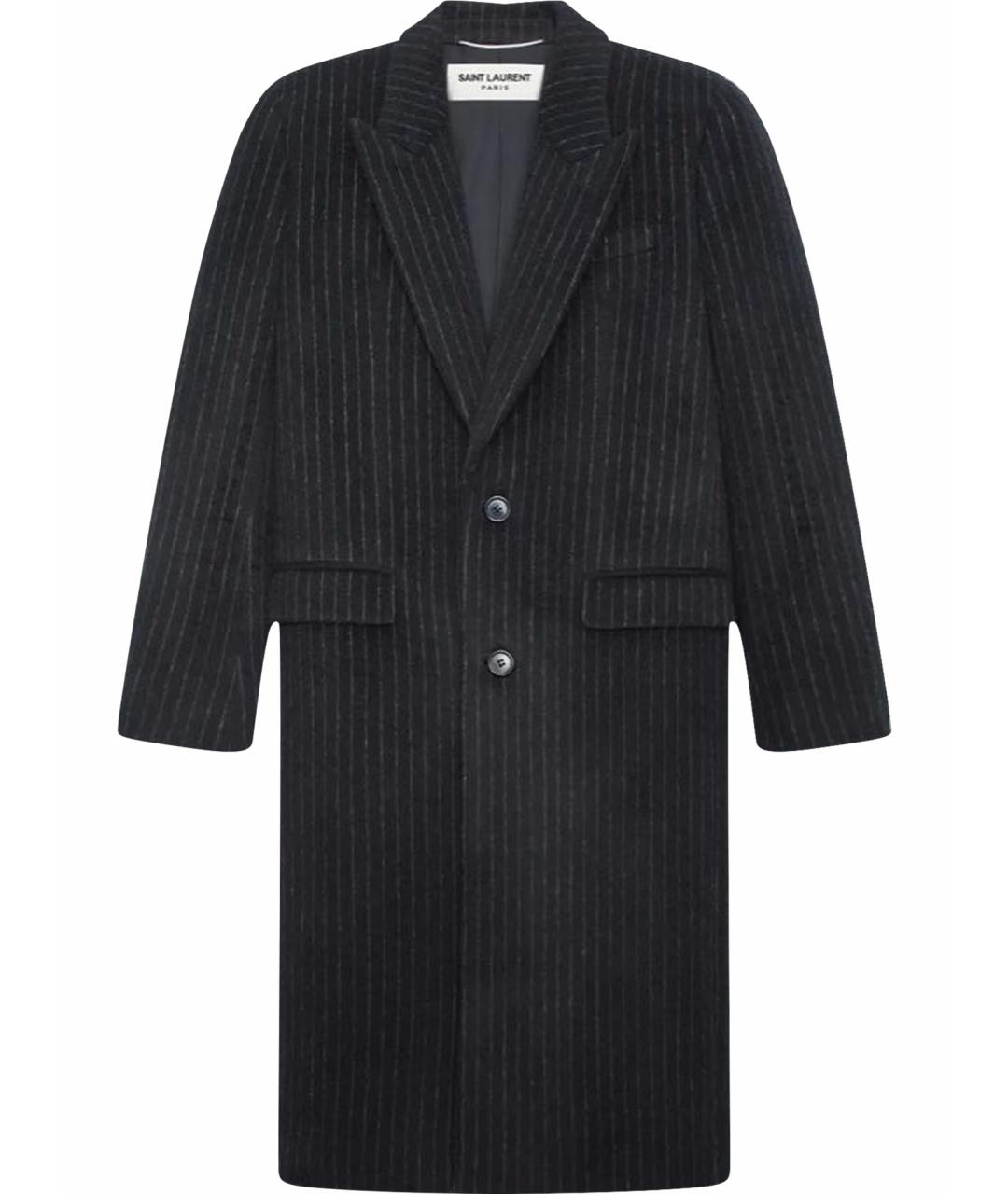 SAINT LAURENT Черное пальто, фото 1