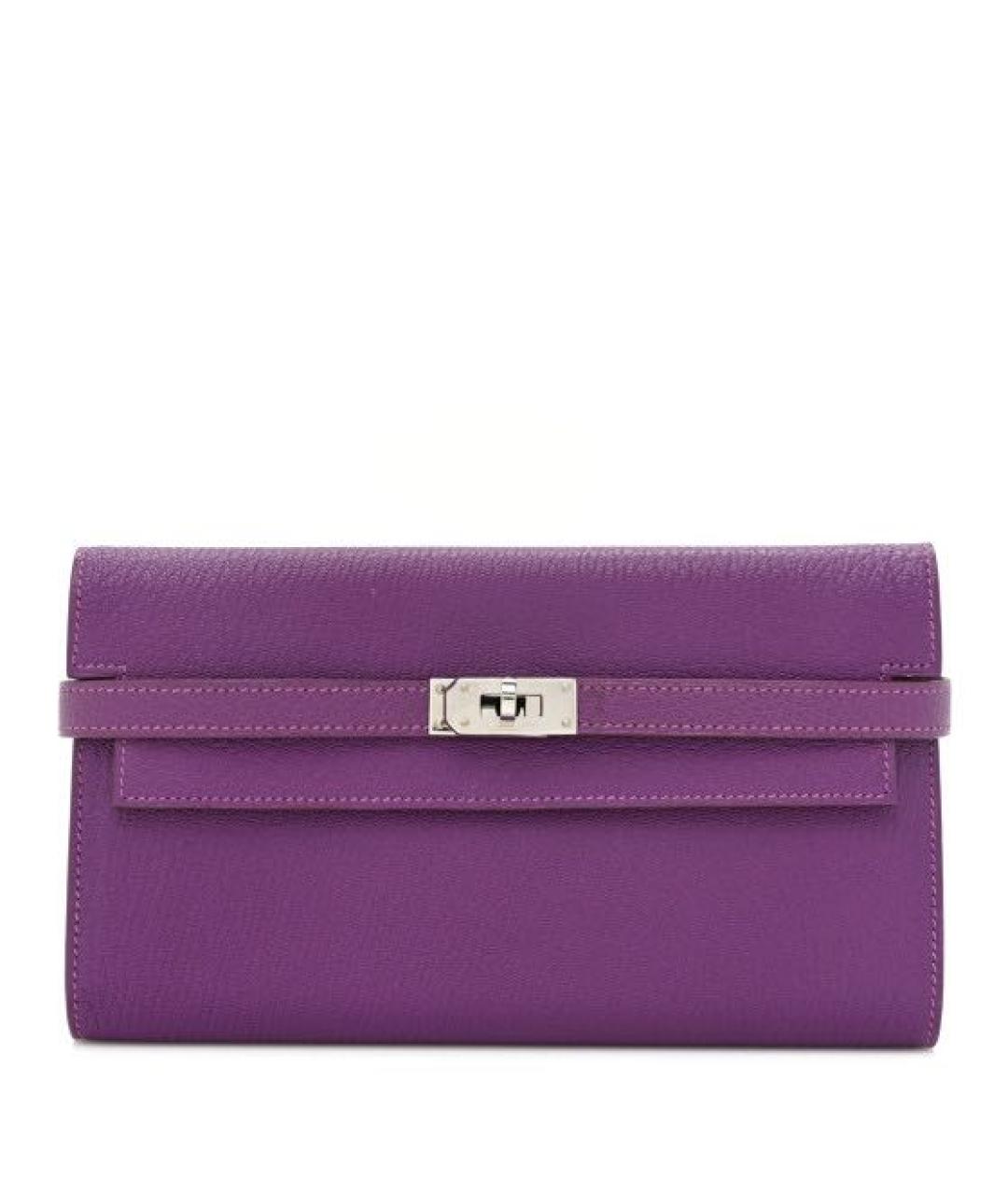 HERMES Фиолетовый кожаный кошелек, фото 1