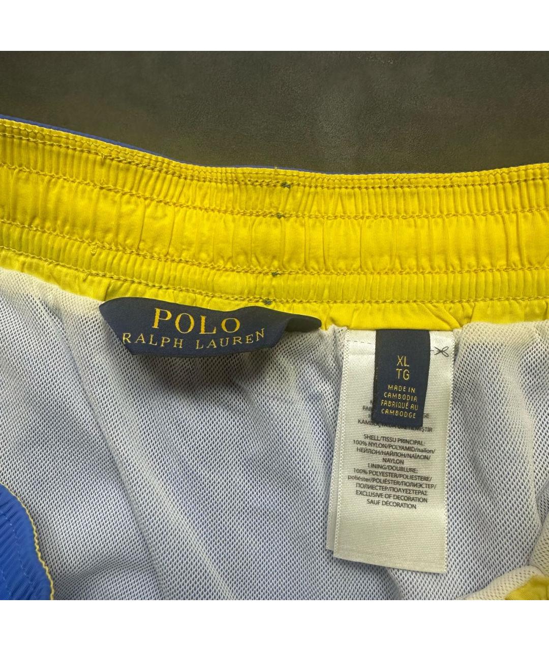 POLO RALPH LAUREN Синие полиэстеровые шорты, фото 5