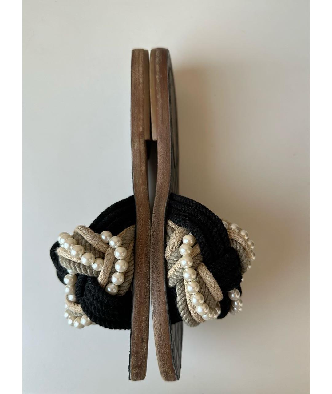 CHANEL Черные шлепанцы, фото 4