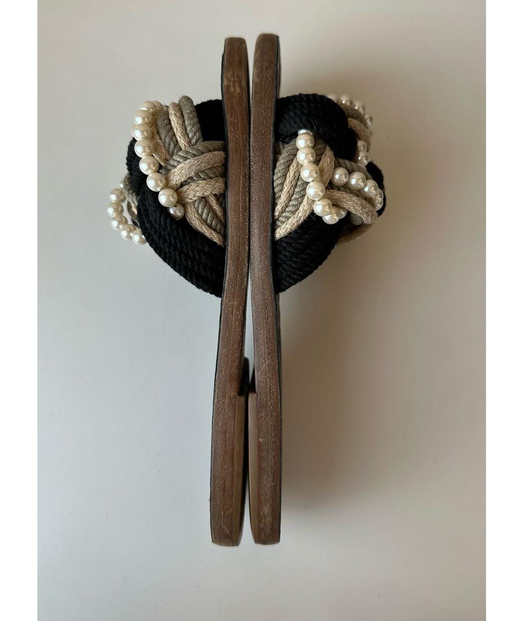 CHANEL Черные шлепанцы, фото 5