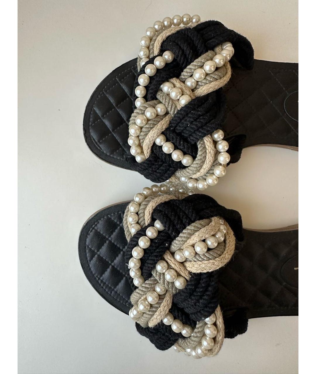 CHANEL Черные шлепанцы, фото 3