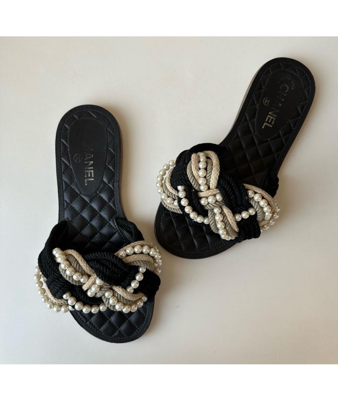 CHANEL Черные шлепанцы, фото 2
