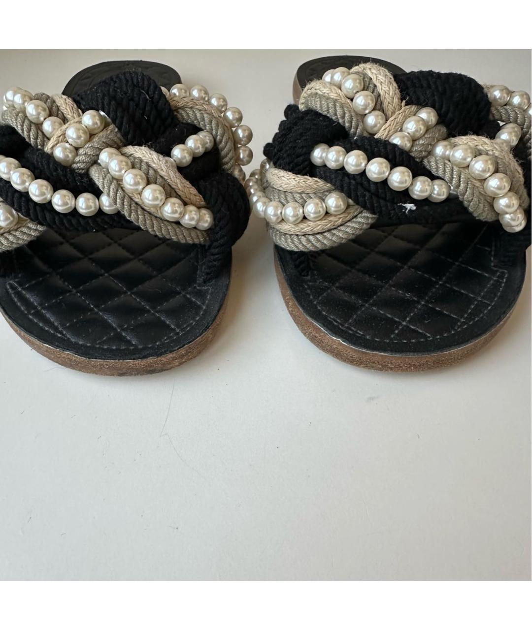 CHANEL Черные шлепанцы, фото 7
