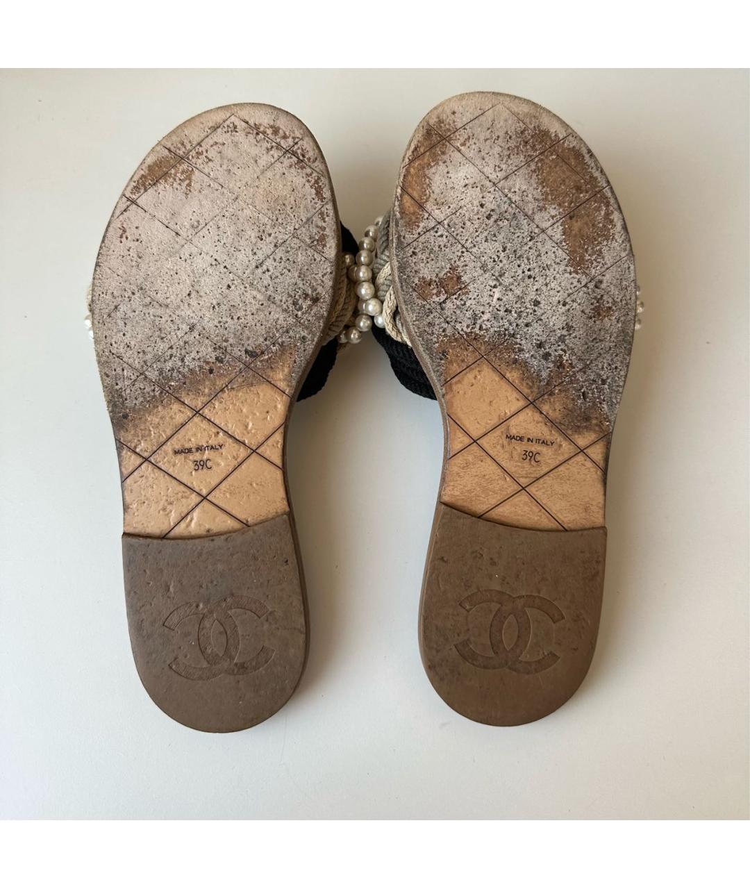 CHANEL Черные шлепанцы, фото 8