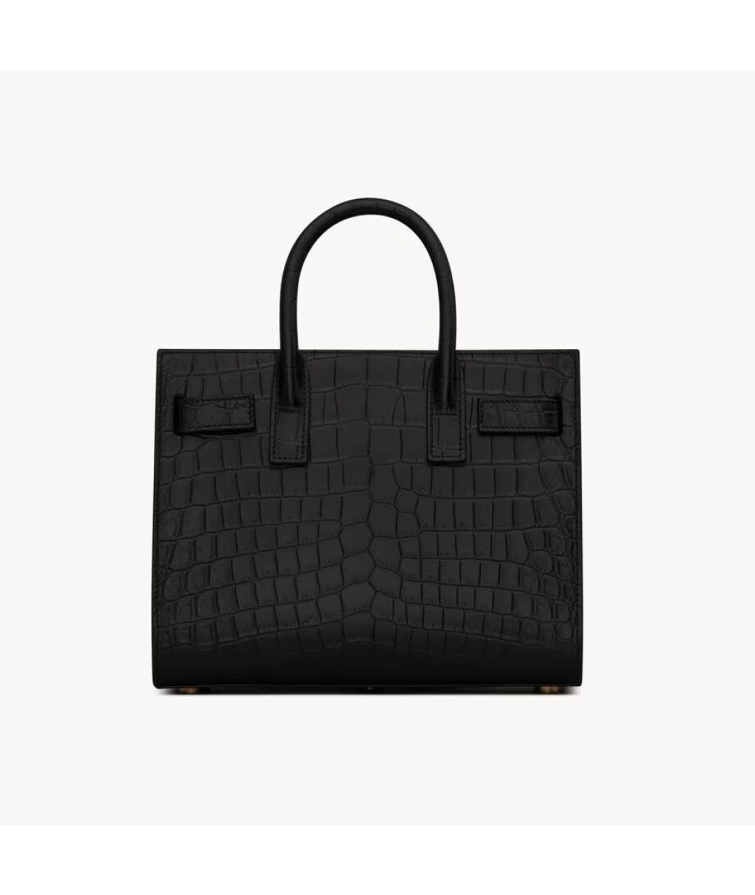 SAINT LAURENT Черная кожаная сумка тоут, фото 2