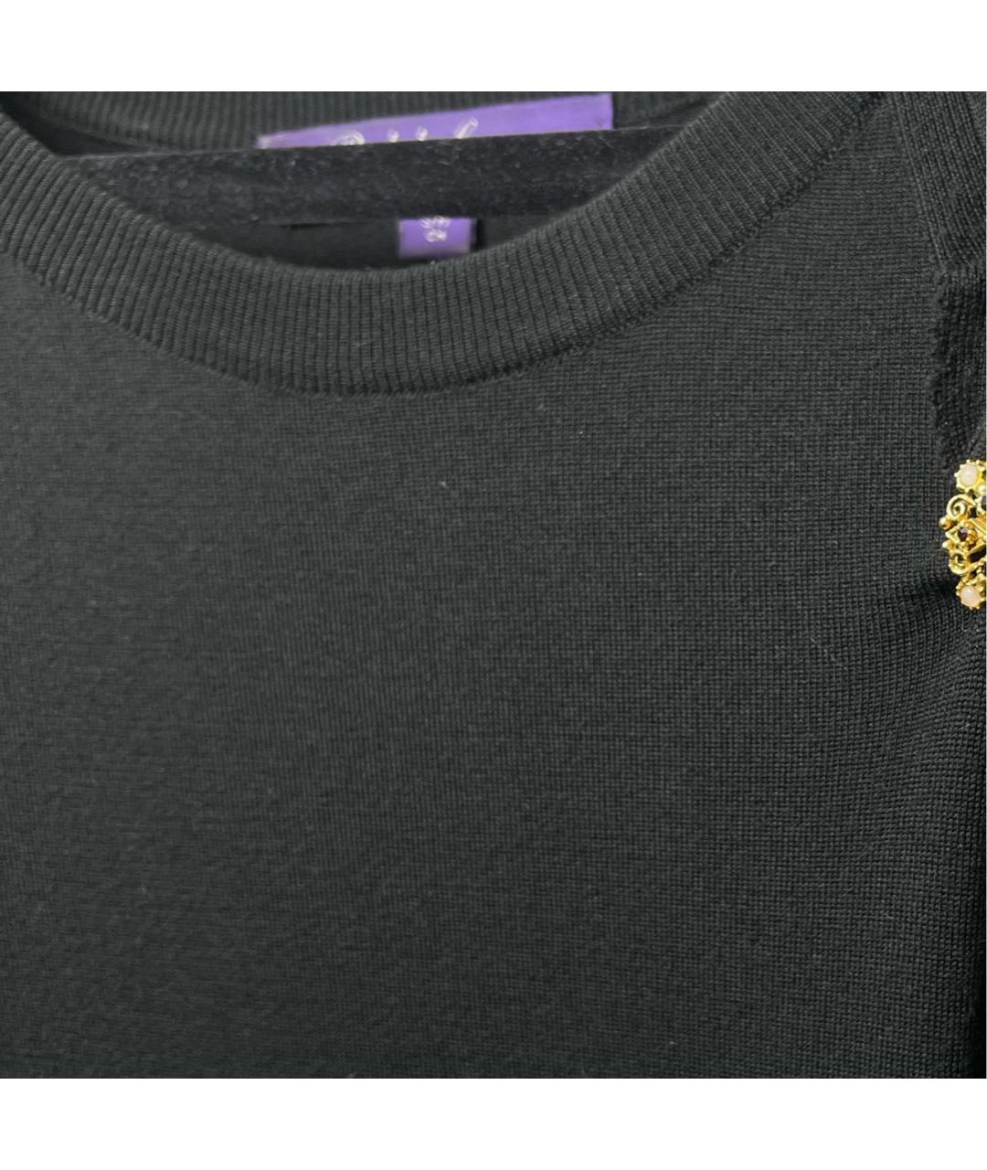 RALPH LAUREN PURPLE LABEL Черное шерстяное повседневное платье, фото 4