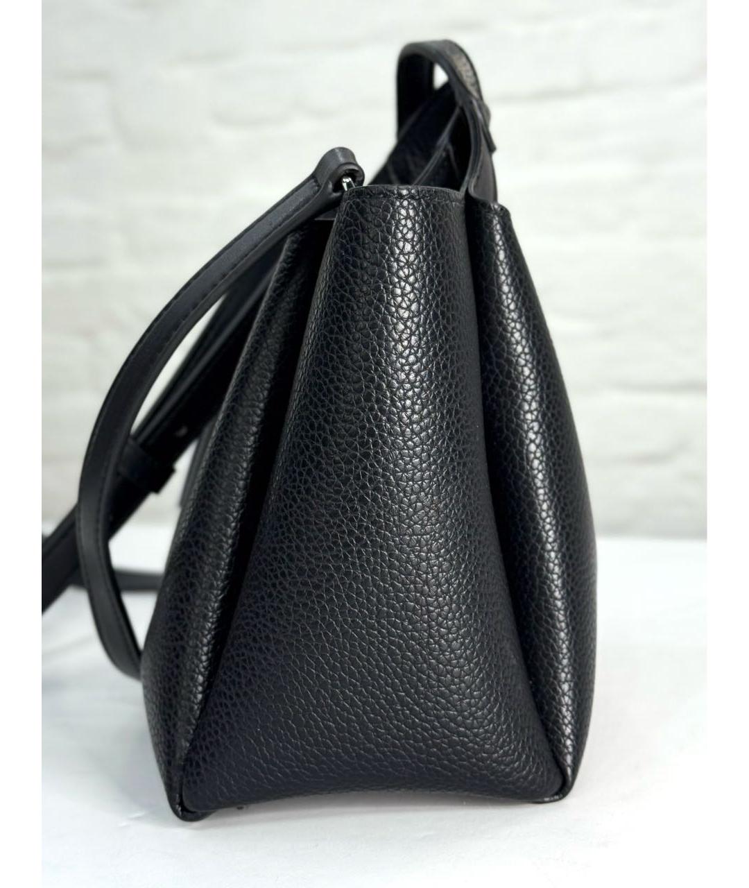 DKNY Черная кожаная сумка с короткими ручками, фото 4