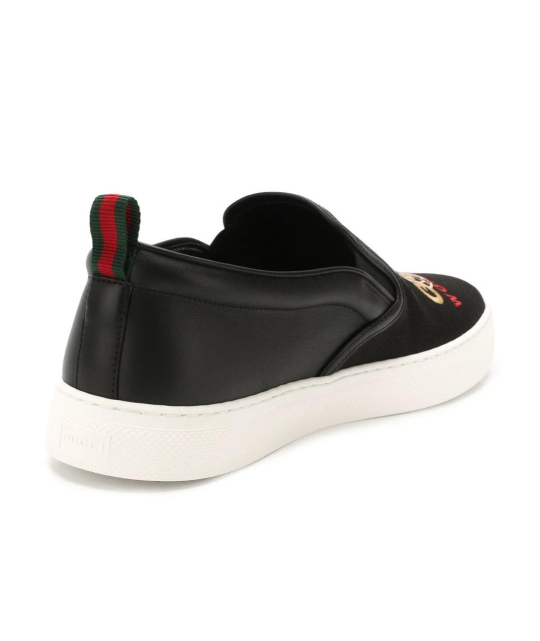 GUCCI Черные кожаные слипоны, фото 3