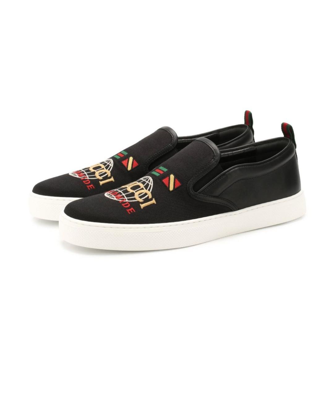 GUCCI Черные кожаные слипоны, фото 2