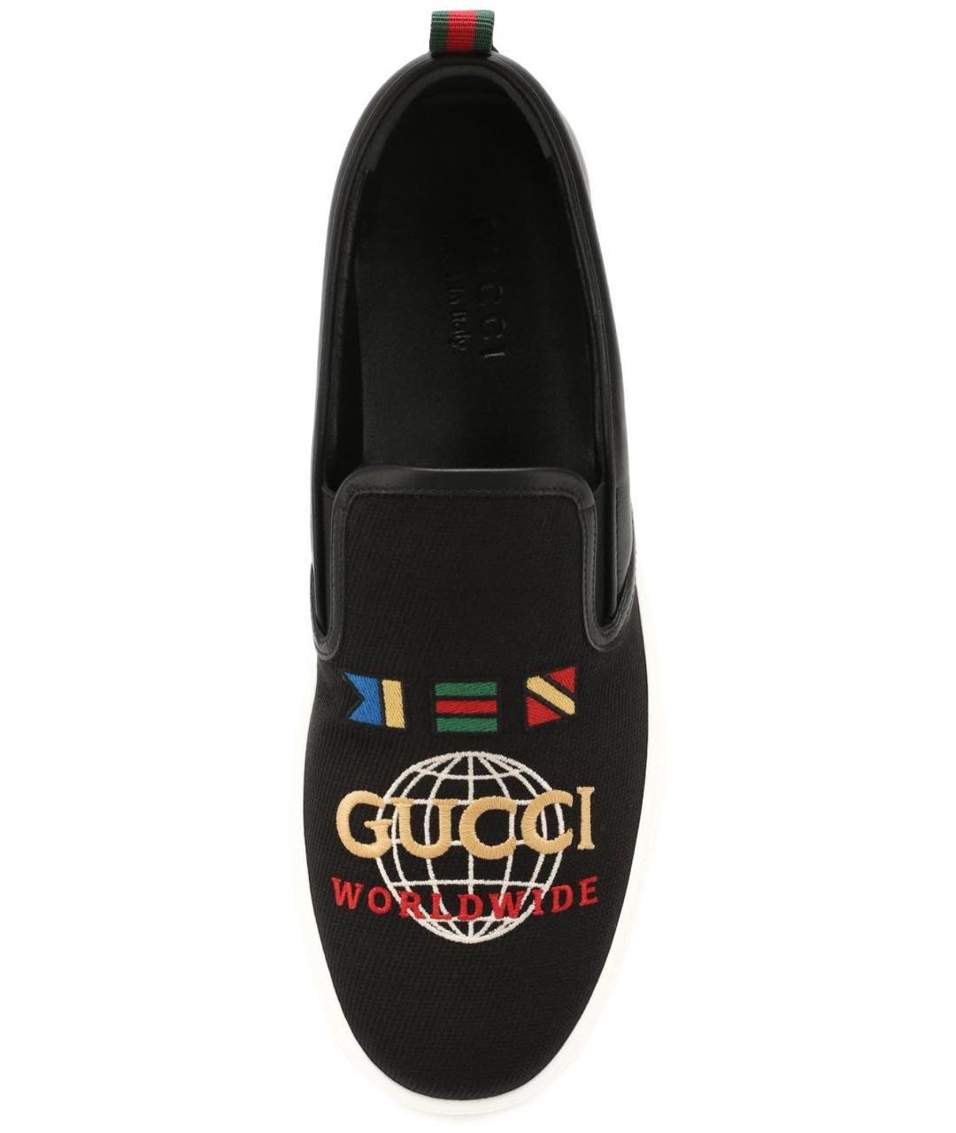 GUCCI Черные кожаные слипоны, фото 4