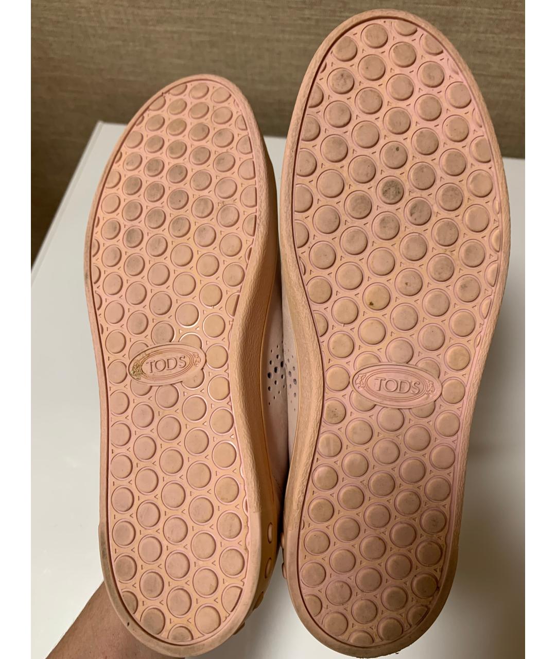 TOD'S Розовые кожаные кеды, фото 5