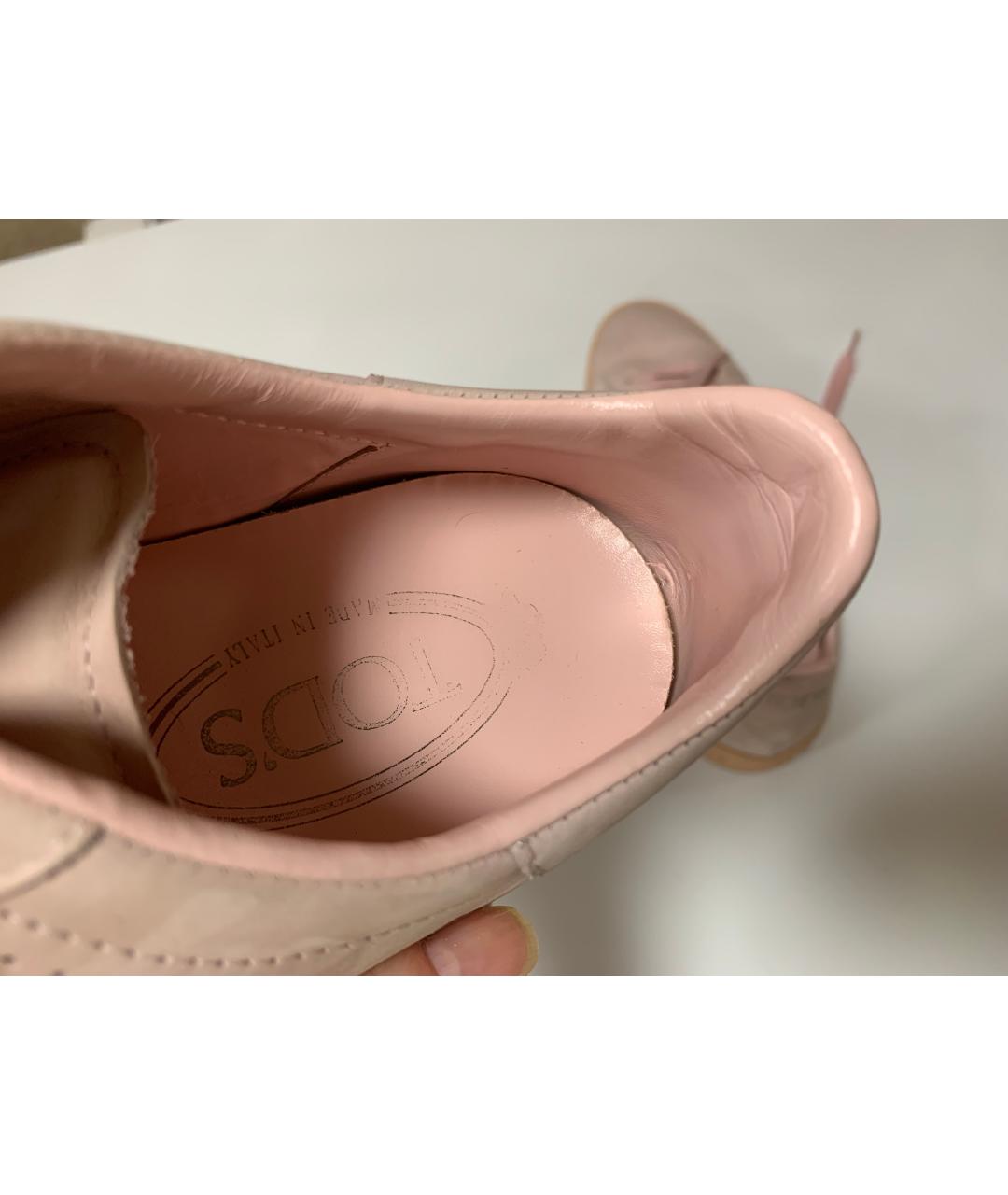 TOD'S Розовые кожаные кеды, фото 6