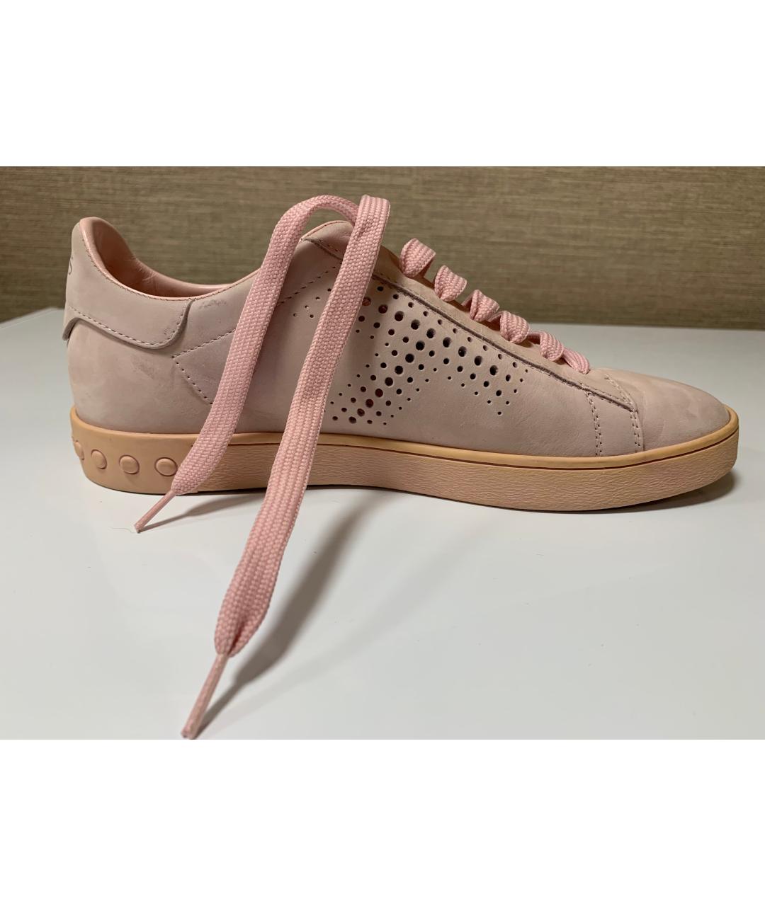TOD'S Розовые кожаные кеды, фото 10