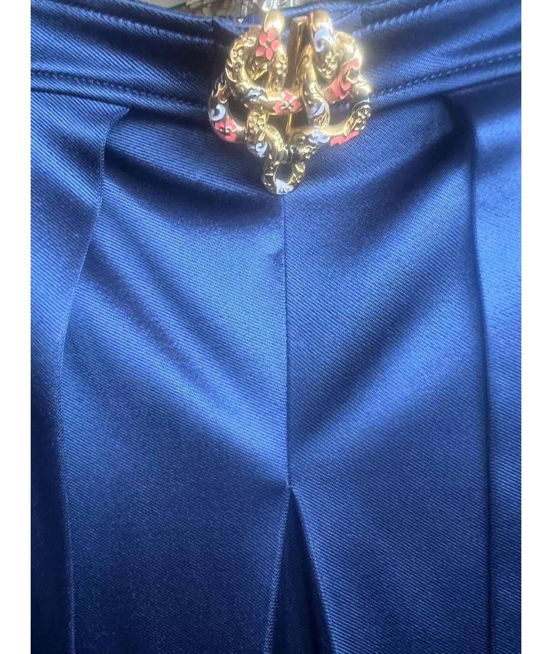 ROBERTO CAVALLI Синяя ацетатная юбка миди, фото 2