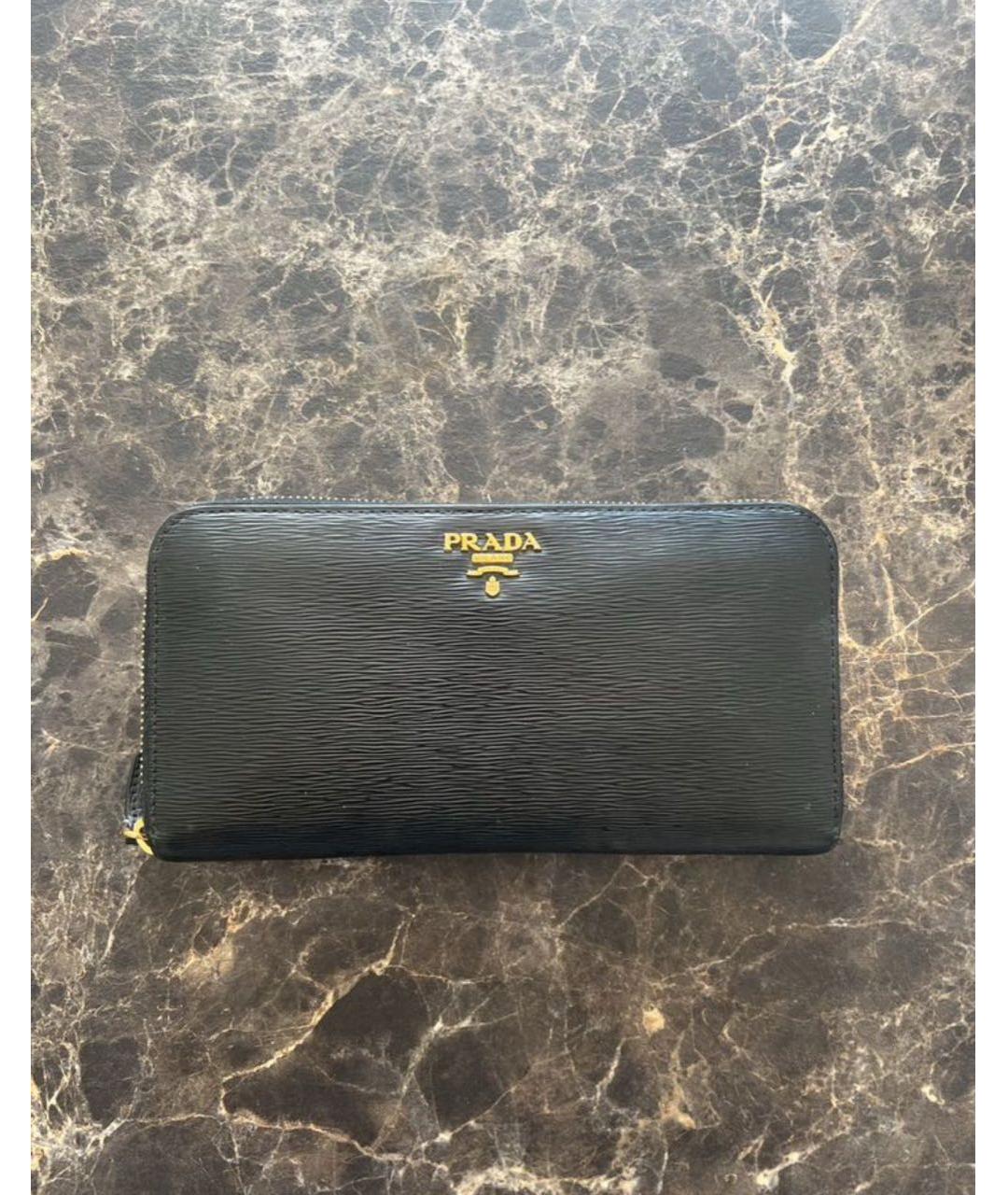 PRADA Черный кожаный кошелек, фото 5