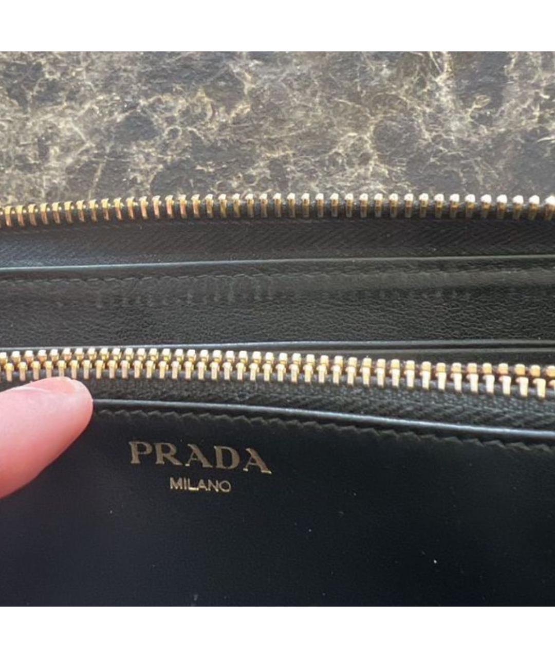 PRADA Черный кожаный кошелек, фото 4