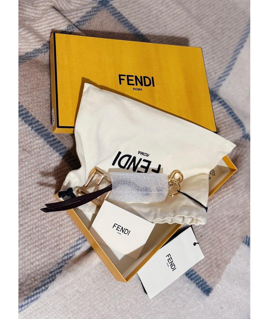 FENDI Коричневый брелок, фото 2