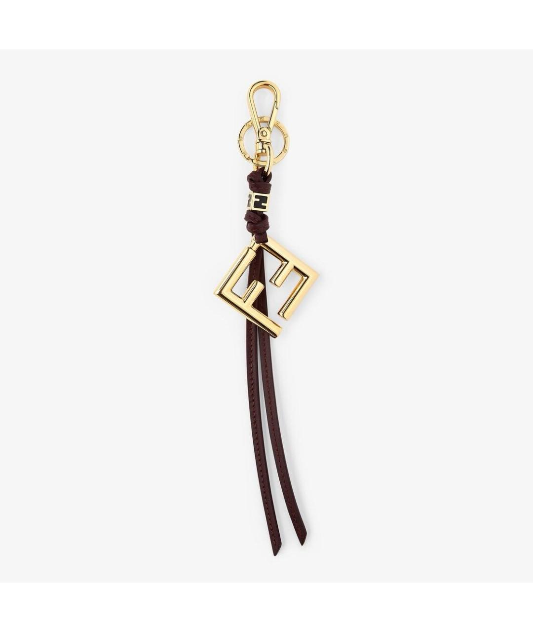 FENDI Коричневый брелок, фото 5