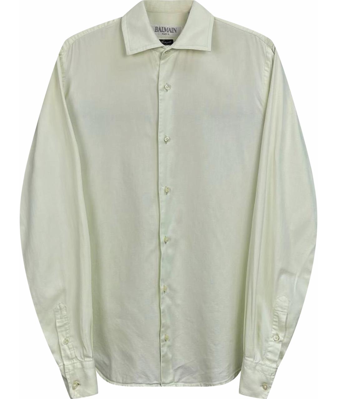 BALMAIN Желтая хлопковая классическая рубашка, фото 1