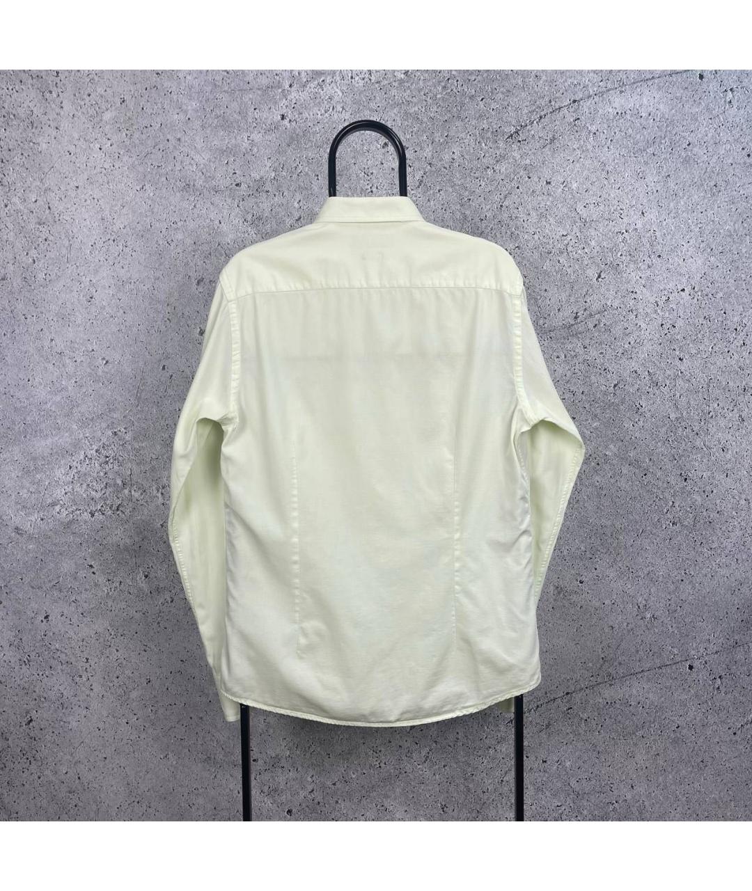 BALMAIN Желтая хлопковая классическая рубашка, фото 2