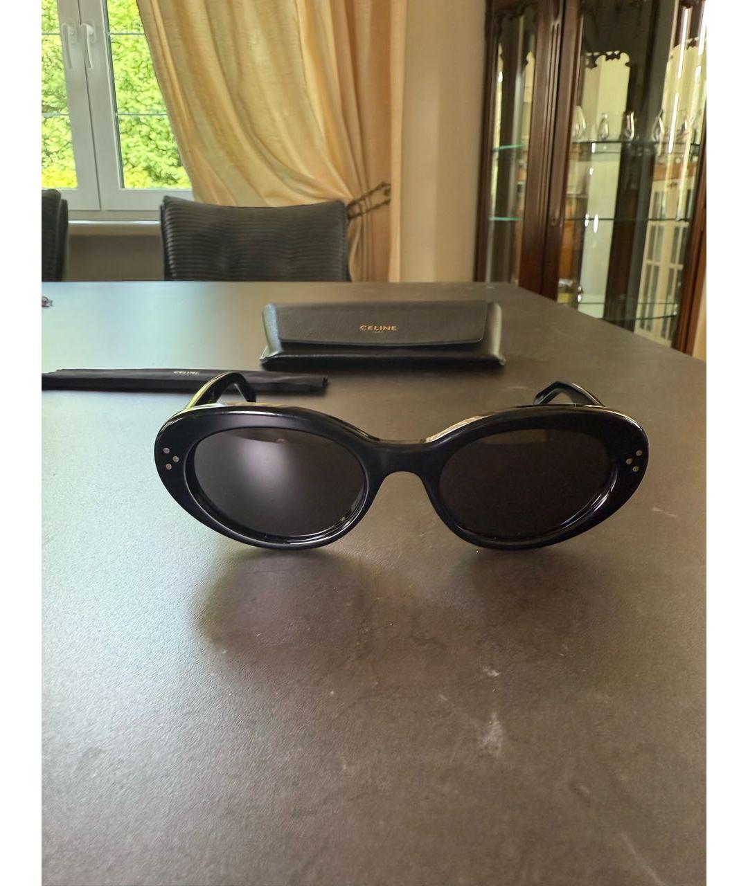CELINE Черные пластиковые солнцезащитные очки, фото 4