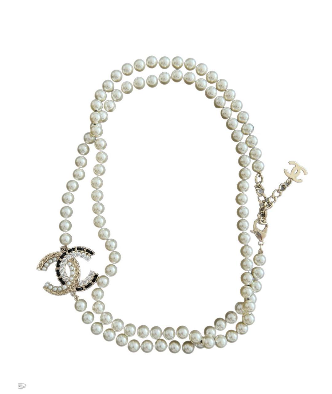 CHANEL Белое жемчужное колье, фото 4