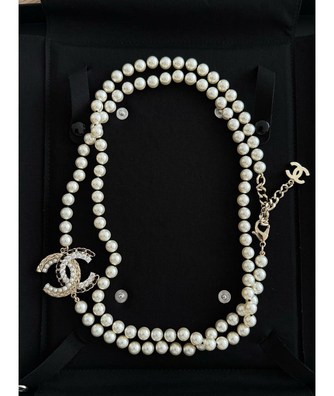 CHANEL Белое жемчужное колье, фото 2