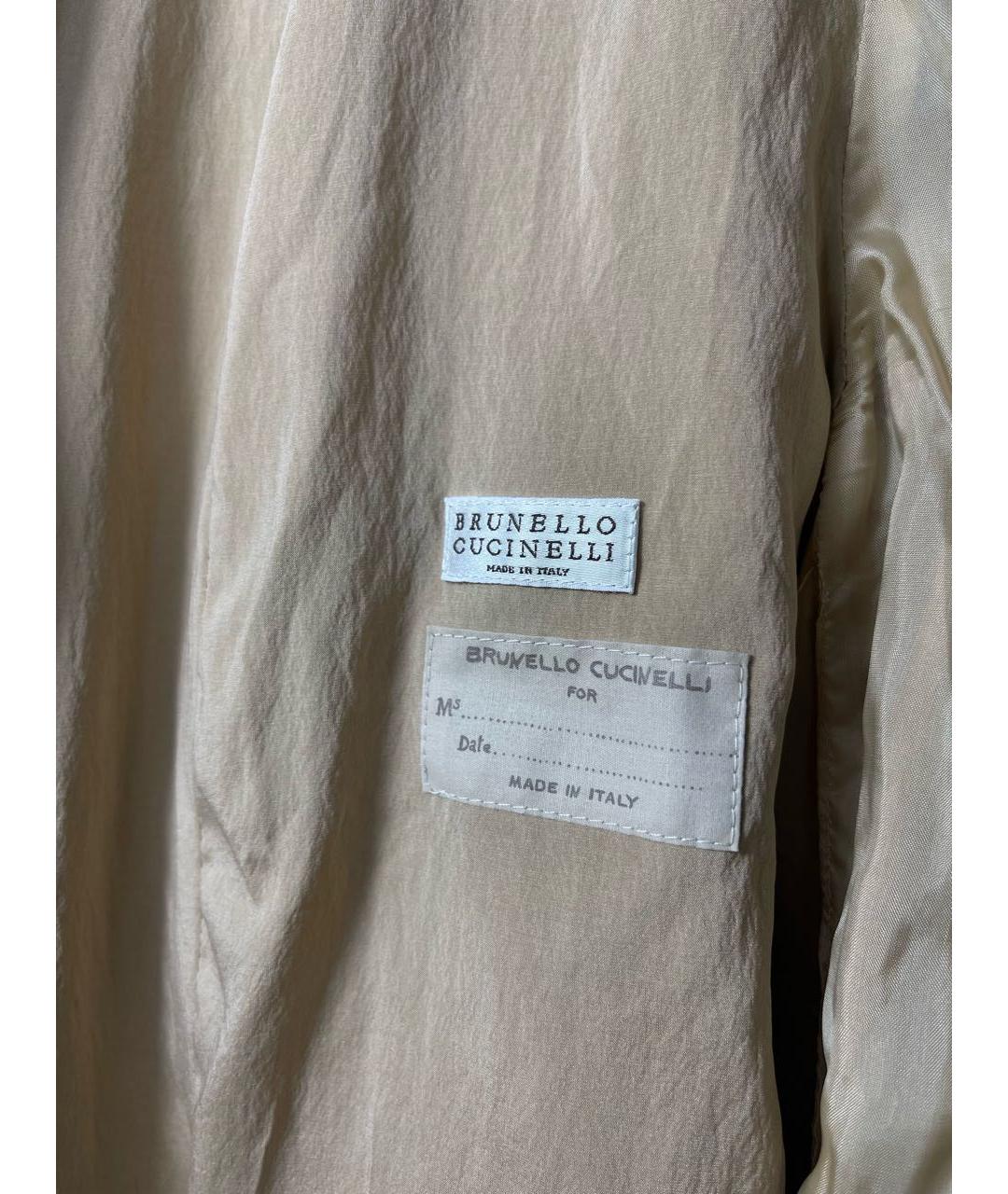 BRUNELLO CUCINELLI Бежевая кожаная куртка, фото 7