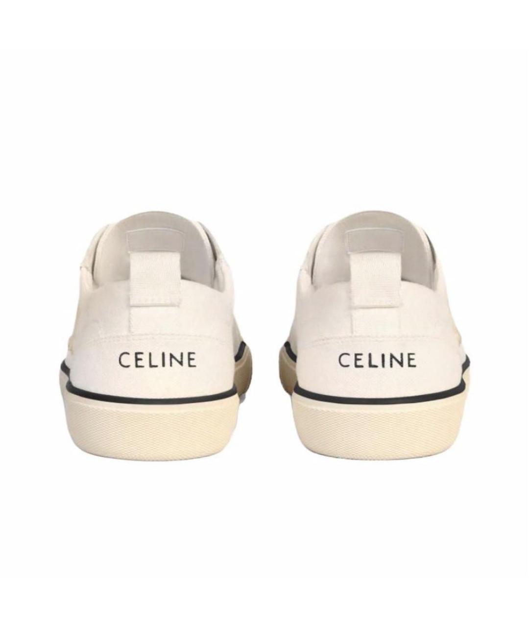 CELINE Бежевые текстильные кеды, фото 4