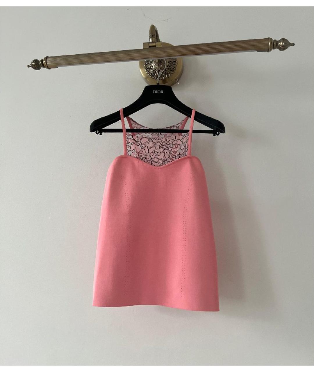 CHRISTIAN DIOR Розовая вискозная майка, фото 10