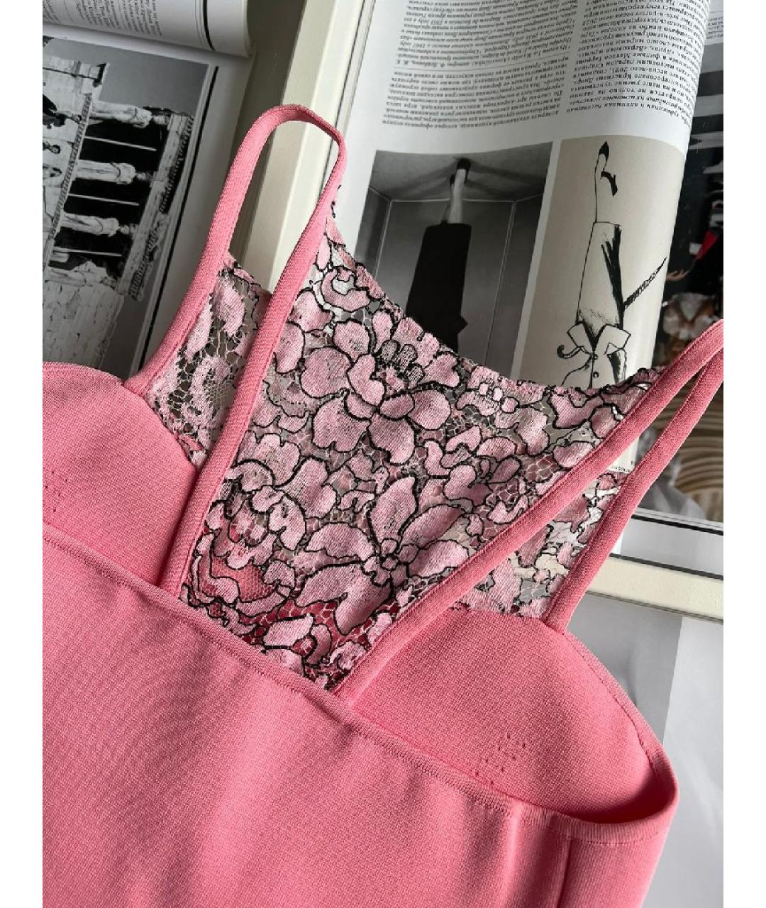 CHRISTIAN DIOR Розовая вискозная майка, фото 3