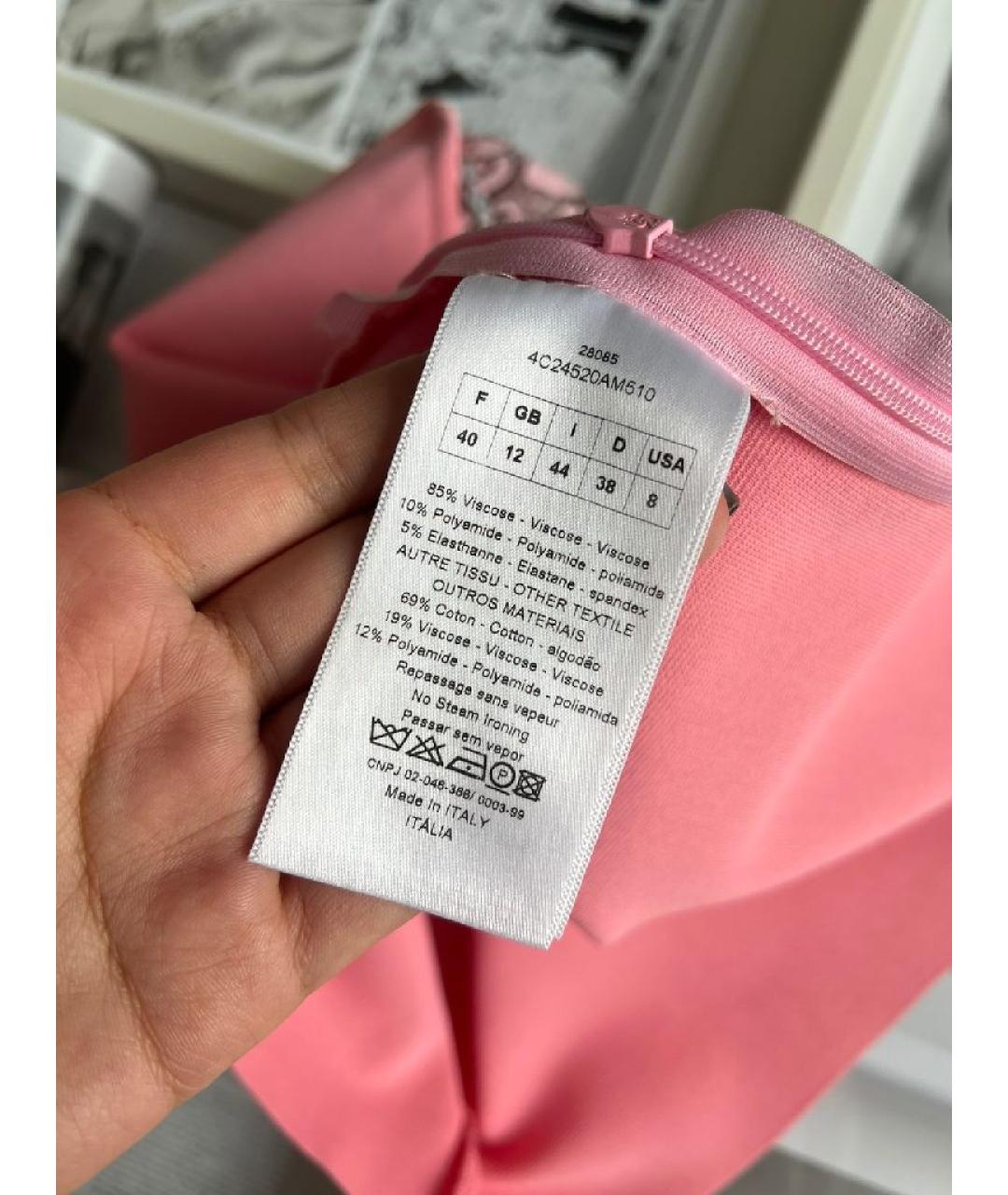CHRISTIAN DIOR Розовая вискозная майка, фото 7