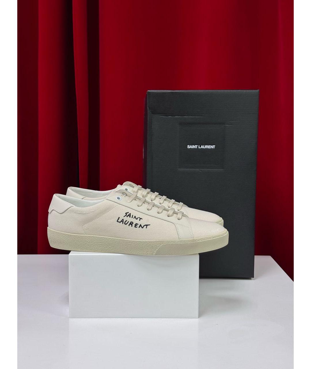 SAINT LAURENT Бежевые низкие кроссовки / кеды, фото 5